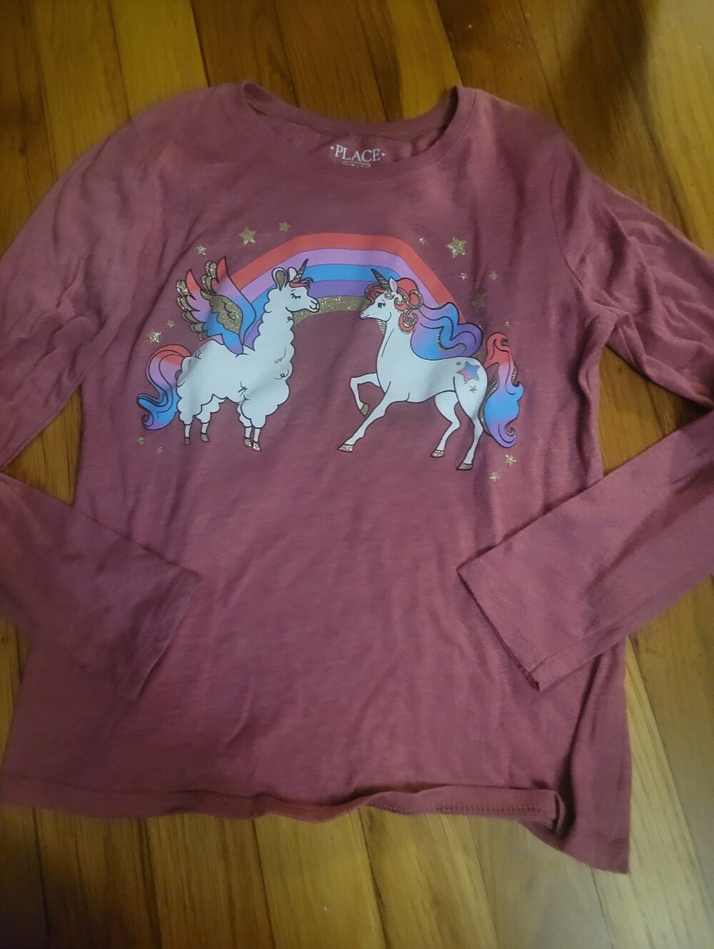 The Children's Place Mauve Long-Sleeve Tee with Unicorns and Rainbow
